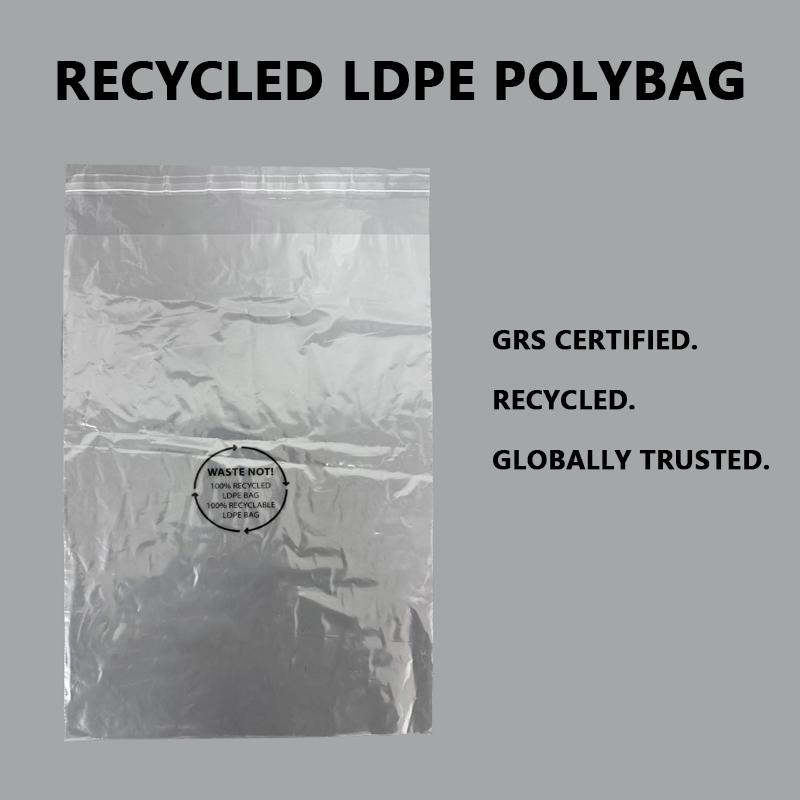 Túi Poly LDPE tái chế được chứng nhận GRS hỗ trợ đóng gói bền vững cho các thương hiệu toàn cầu