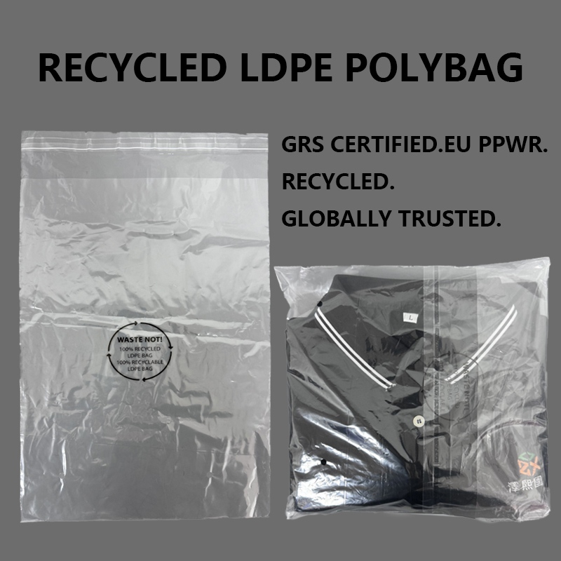 Polybag LDPE tái chế tùy chỉnh giúp các thương hiệu thời trang nâng cấp bao bì bền vững với vật liệu tái chế được chứng nhận GRS