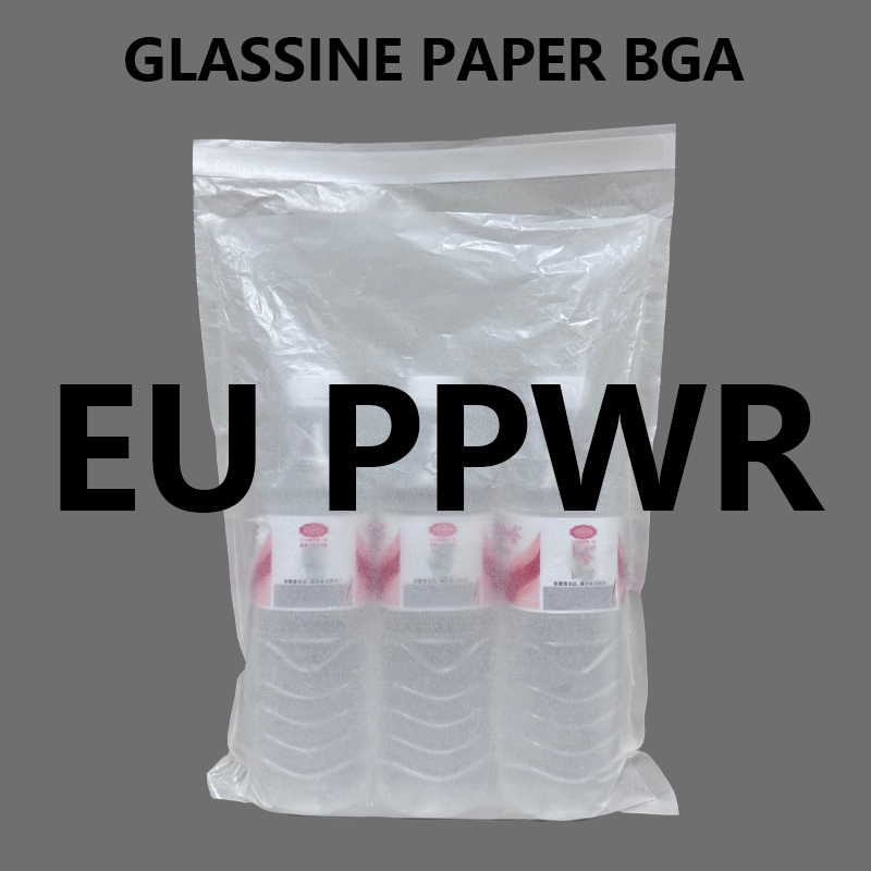 Túi giấy thủy tinh tùy chỉnh sẵn sàng PPWR của EU PPWR 100% giấy nguyên chất Bao bì miễn phí